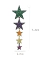 thumb Brass Cubic Zirconia Star Statement Cluster Earring 1