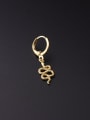 thumb Brass Cubic Zirconia Snake Minimalist Single Earring 3