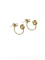 thumb Brass Cubic Zirconia Geometric Minimalist Hook Earring 2
