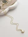 thumb Brass Freshwater Pearl Fish Dainty Necklace 2