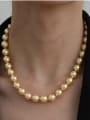 thumb Brass Imitation Pearl Geometric Minimalist Necklace 1