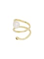 thumb Copper Imitation Pearl Geometric Minimalist Free Size Band Fashion Ring 3