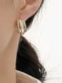 thumb Brass Shell Geometric Minimalist Stud Earring 1
