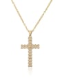 thumb Brass Cubic Zirconia Vintage Cross  Pendant Necklace 0