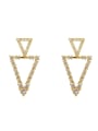 thumb Brass Cubic Zirconia Geometric Vintage Drop Trend Korean Fashion Earring 0