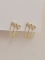 thumb Brass Cubic Zirconia Tassel Minimalist Drop Earring 0