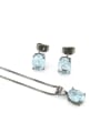 thumb Brass Round Cubic Zirconia Earring and Necklace Set 1