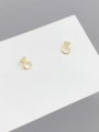 thumb Brass Cubic Zirconia Letter Minimalist Stud Earring Set 3