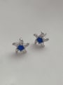 thumb Brass Cubic Zirconia Star Hip Hop Stud Earring 0