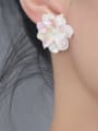 thumb Brass Shell Flower Minimalist Stud Earring 1