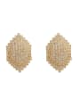 thumb Brass Cubic Zirconia Hexagon Vintage Stud Trend Korean Fashion Earring 0