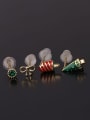 thumb Brass Cubic Zirconia Enamel Heart Cute Single Earring 1