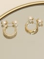 thumb Brass Cubic Zirconia Geometric Vintage Clip Trend Korean Fashion Earring 1