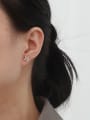 thumb Copper Cubic Zirconia Asymmetric leaves Star Cute Stud Trend Korean Fashion Earring 2
