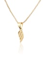 thumb Brass Feather  Earring and Necklace Set 3