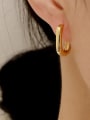 thumb Brass Hollow Geometric Minimalist Huggie Trend Korean Fashion Earring 1