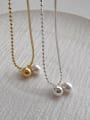 thumb Brass Freshwater Pearl Geometric Dainty Necklace 0