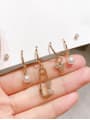 thumb Brass Cubic Zirconia Bowknot  Pin Vintage  Set Huggie Earring 0