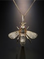 thumb Brass Cubic Zirconia Bee Vintage Necklace 1