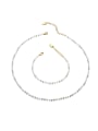 thumb Brass Glass beads Minimalist Geometric Bracelet and Necklace Set 0