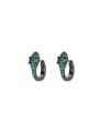 thumb Brass Cubic Zirconia Snake Dainty Stud Earring 0