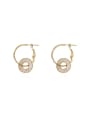 thumb Copper Cubic Zirconia Round Minimalist Hook Trend Korean Fashion Earring 0