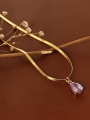 thumb Brass Cubic Zirconia Water Drop Vintage Necklace 2