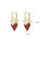 thumb Brass Cubic Zirconia Enamel Heart Dainty Stud Earring 2