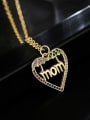 thumb Brass Cubic Zirconia Heart Dainty Letter MOM Pendant Necklace 1