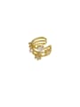 thumb Brass Cubic Zirconia Irregular Vintage Clip Trend Korean Fashion Earring(single) 0