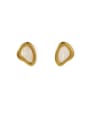 thumb Brass Shell Geometric Minimalist Stud Earring 0