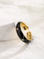 thumb Brass Enamel Geometric Vintage Band Ring 3
