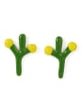 thumb Alloy Enamel Cactus Cute Stud Earring 0