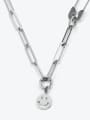 thumb Titanium Steel Smiley Minimalist Hollow Chain Lariat Necklace 2