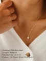 thumb Stainless steel Imitation Pearl Water Drop Minimalist Necklace 2