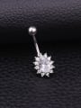 thumb Stainless steel Cubic Zirconia Flower Hip Hop Belly Rings & Belly Bars 0