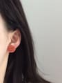 thumb Alloy Enamel Asymmetric geometry Letter Cute Stud Earring 1