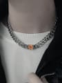 thumb Brass Cubic Zirconia Geometric Vintage Hollow Chain Necklace 2