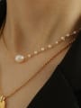thumb Brass Freshwater Pearl Round Vintage Necklace 1