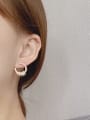 thumb Copper Cubic Zirconia Geometric Cute Huggie Trend Korean Fashion Earring 1
