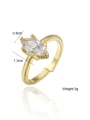 thumb Brass Cubic Zirconia Water Drop Vintage Band Ring 4