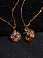 thumb Copper  Cubic Zirconia Butterfly Trend Bear Flower Pendant Necklace 3