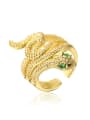 thumb Brass Cubic Zirconia Snake Vintage Band Ring 0