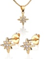 thumb Brass Cubic Zirconia  Dainty StarEarring and Necklace Set 0