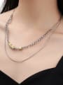 thumb Brass Artificial Leather Geometric Hip Hop Multi Strand Necklace 2