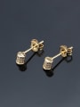 thumb Brass Rhinestone Cross Dainty Stud Earring 1
