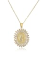 thumb Brass Cubic Zirconia Religious Vintage Geometric Pendnat Necklace 0