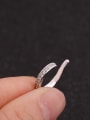 thumb Brass Cubic Zirconia Geometric Minimalist Clip Earring (Single) 2