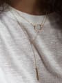 thumb Stainless steel rectangle Dainty Lariat Necklace 1