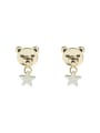 thumb Copper Minimalist  Cute bear Stud Trend Korean Fashion Earring 0